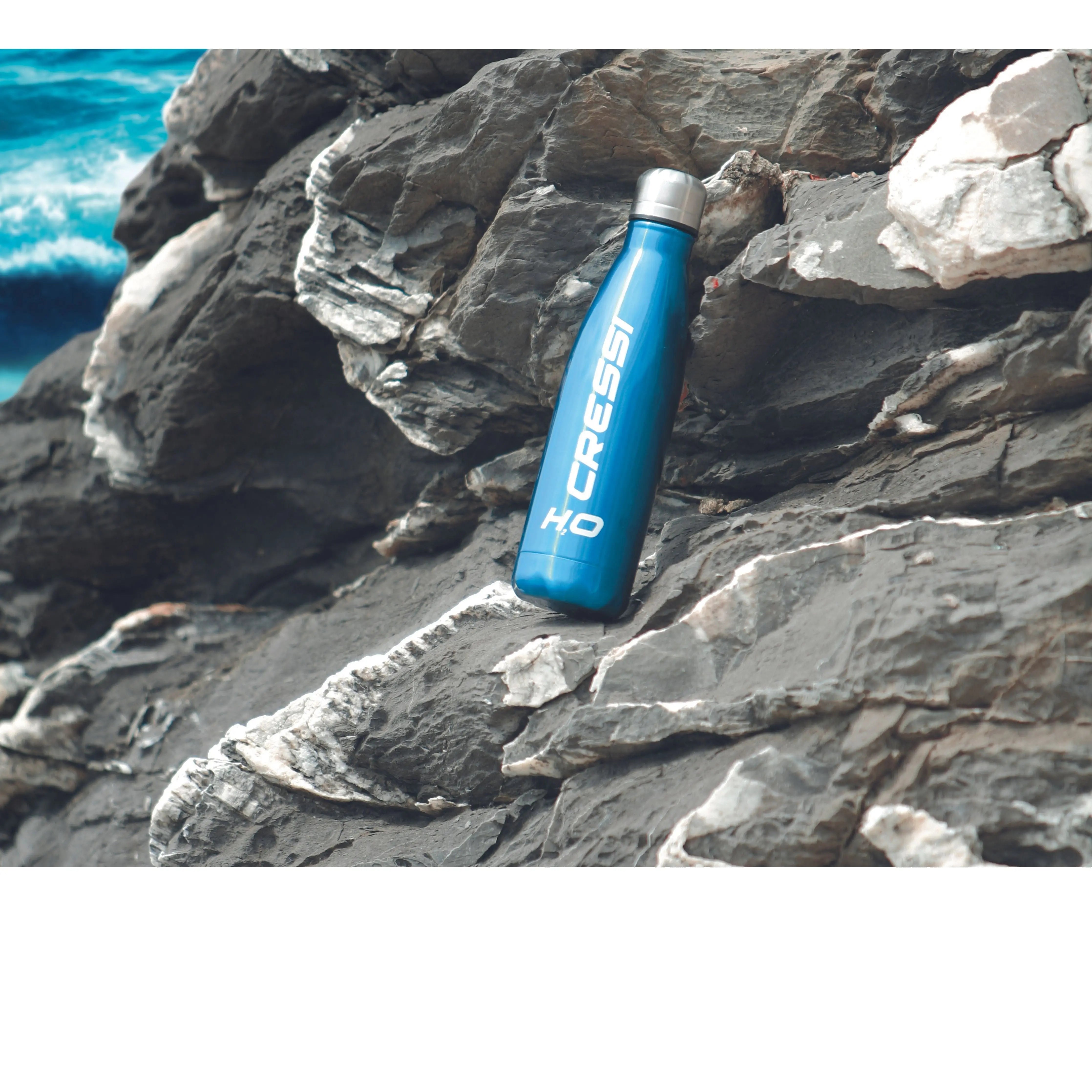 Cressi H2O Frosted Water Bottle - 600ml BPA-Free Tritan, One-Click Lid, Fruit & Ice Filter