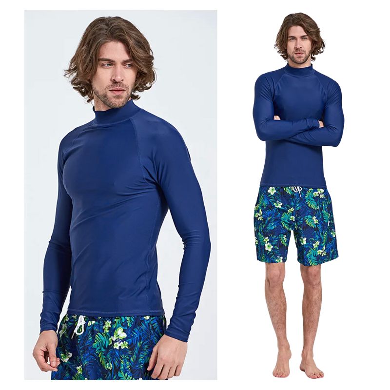 Swimming Mens Rash Guard | Long Sleeves Men Swim Shirt Swimcore