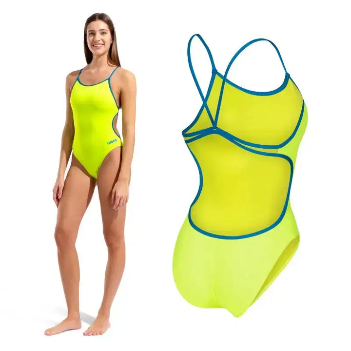 Arena One Women Swimsuit | Solid Lace Back Swimsuit Swimcore