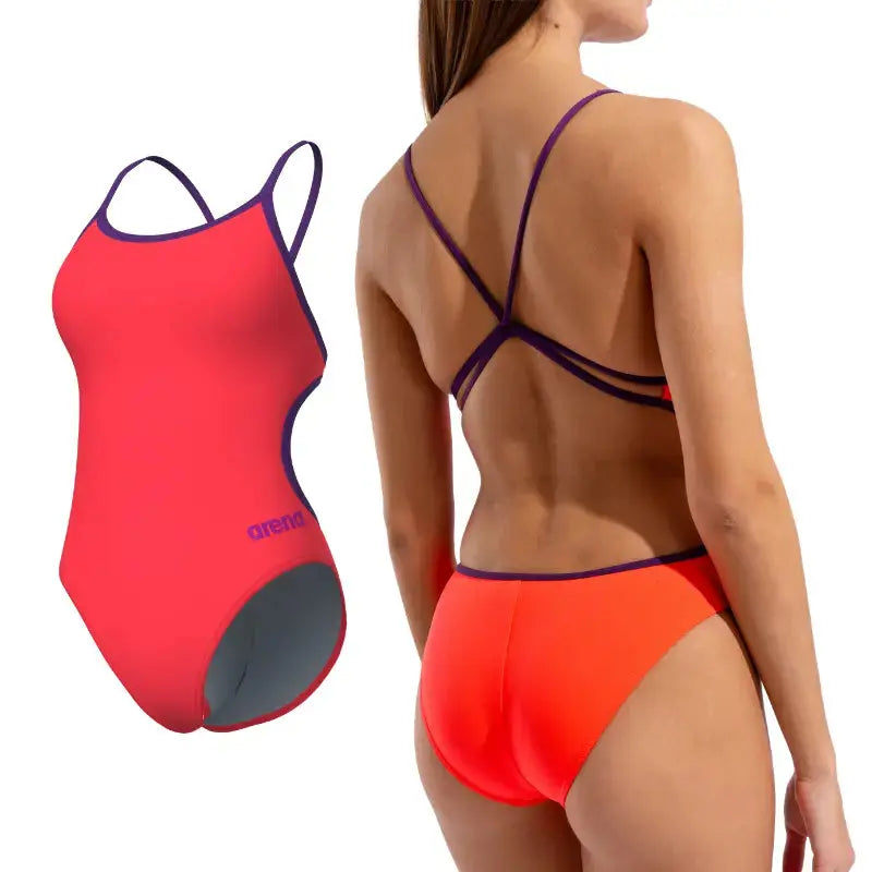 Arena One Women Swimsuit | Solid Lace Back Swimsuit Swimcore