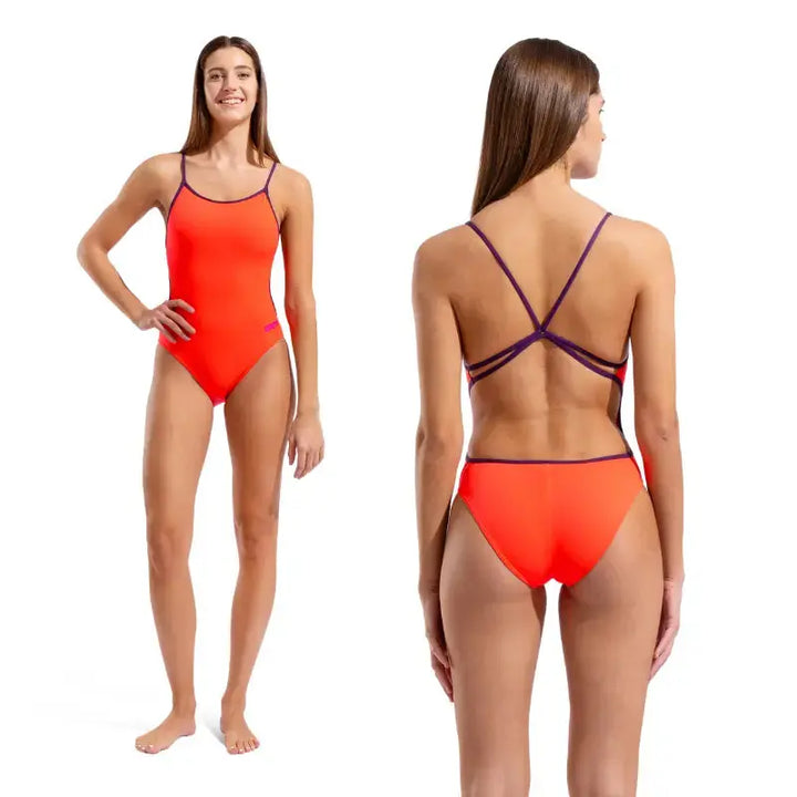 Arena One Women Swimsuit | Solid Lace Back Swimsuit Swimcore