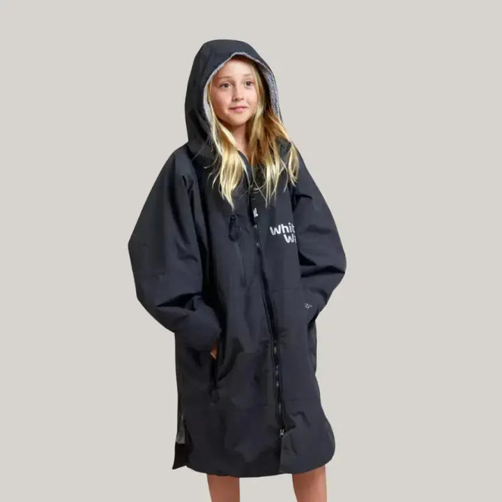 Kids After Swimming Robe | Unisex Kids Black Robe Swimcore