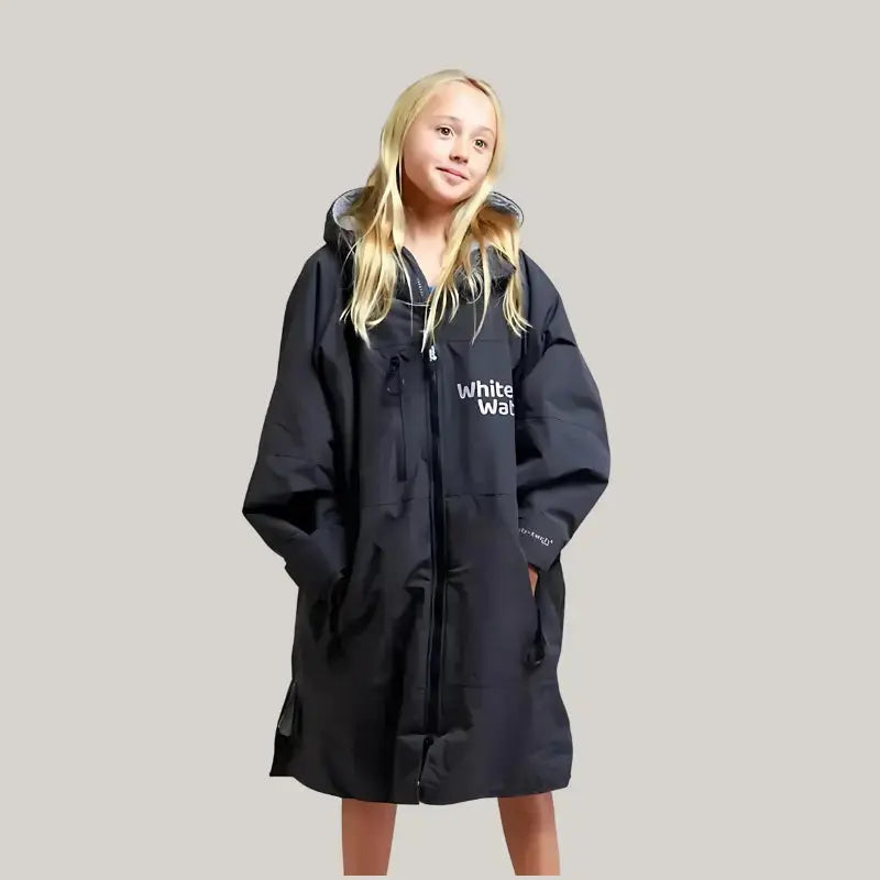 Kids After Swimming Robe | Unisex Kids Black Robe Swimcore