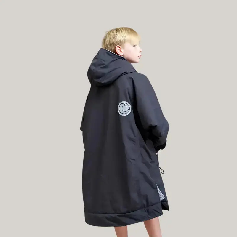 Kids After Swimming Robe | Unisex Kids Black Robe Swimcore