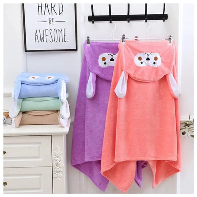 Kids Coral Fleece Towel | Baby Poncho Fleece Towel Swimcore