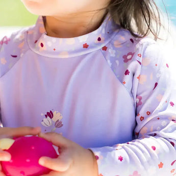Kids Long Sleeved Swim Vest | Rash Vest Lilac Spring Swimcore