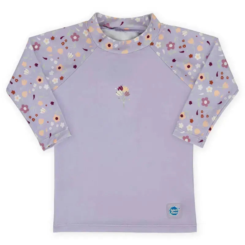 Kids Long Sleeved Swim Vest | Rash Vest Lilac Spring Swimcore