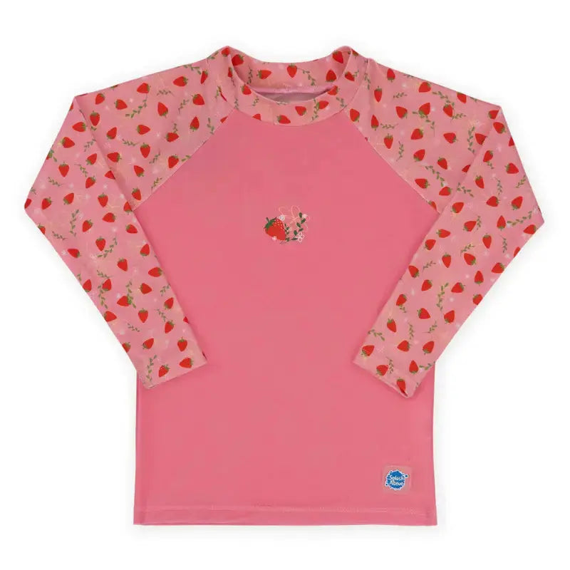Kids Long Sleeved Swim Vest | Rash Vest Strawberry Field Swimcore