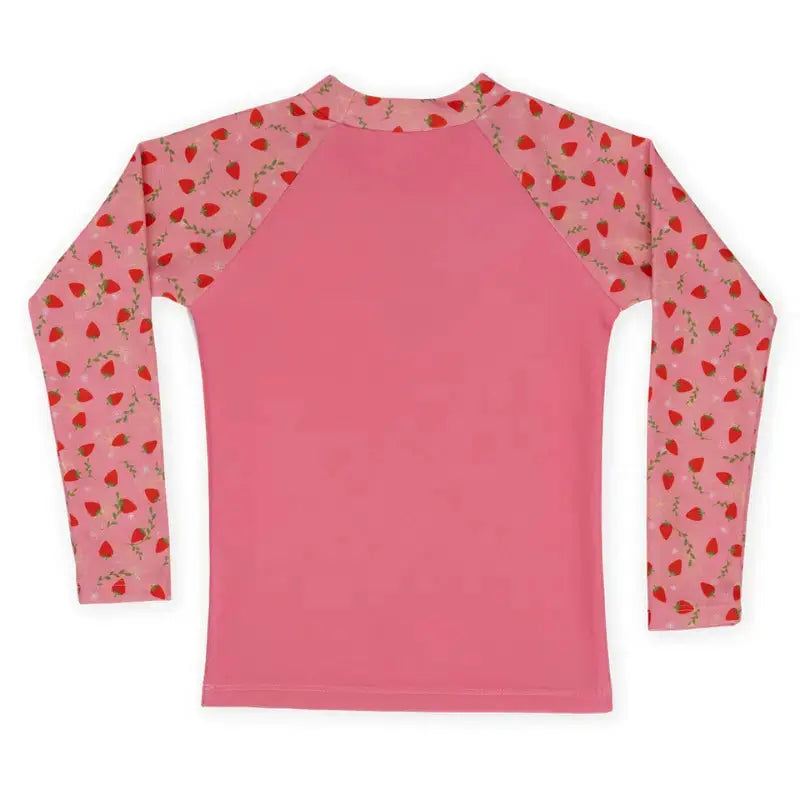 Kids Long Sleeved Swim Vest | Rash Vest Strawberry Field Swimcore