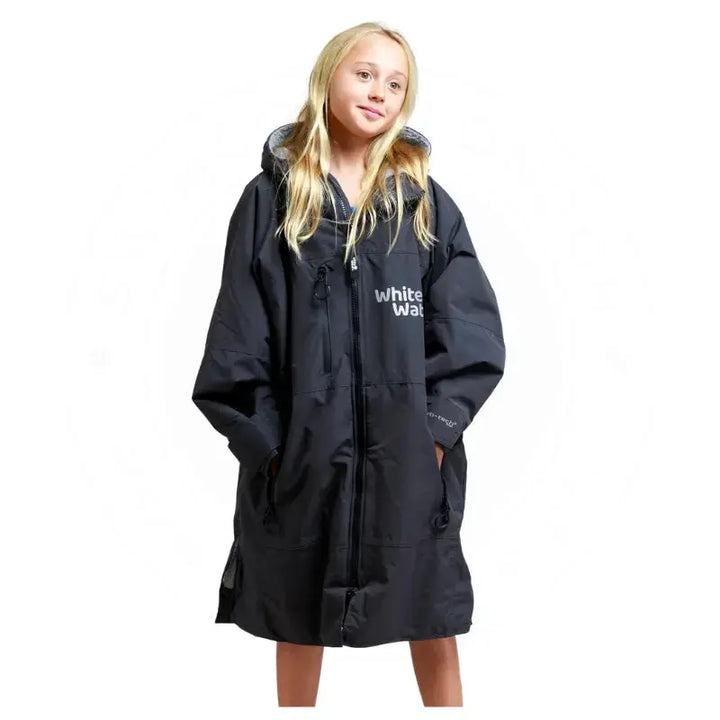 Kids Pool Swimming Robe | Black Unisex Hard Shell Robe Swimcore