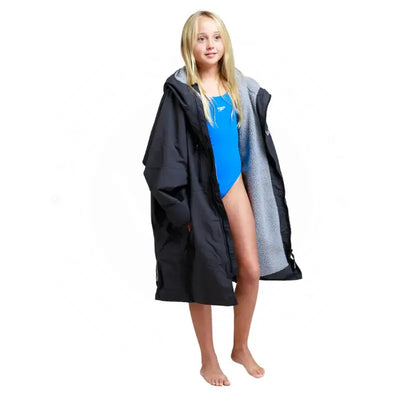 Kids Pool Swimming Robe | Black Unisex Hard Shell Robe Swimcore