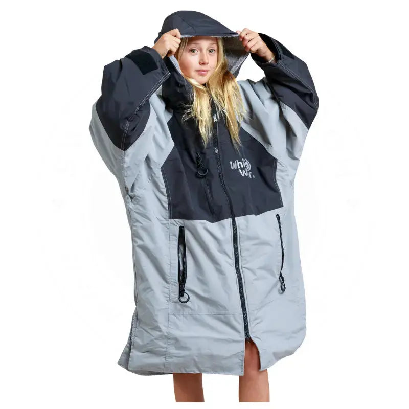 Kids Pool Swimming Robe | Steel Grey Unisex Hard Shell Robe Swimcore