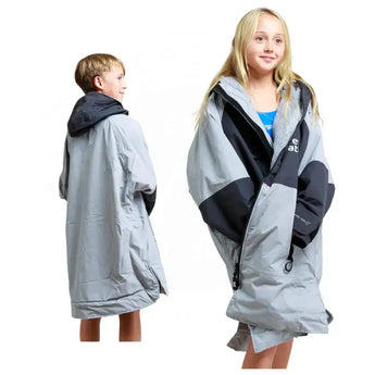 Kids Pool Swimming Robe | Steel Grey Unisex Hard Shell Robe Swimcore
