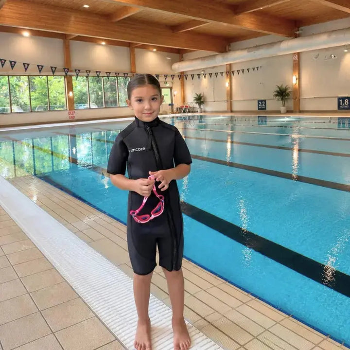 Kids Shorty Wetsuit Neoprene | Swimcore Front Zip Thermal Wetsuit Swimcore