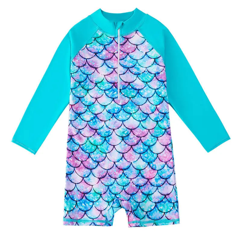 ​Baby's Floral Long Sleeve Swimsuit | Kids Swimming Suit - SwimcoreBaby's Floral Long Sleeve Swimsuit
