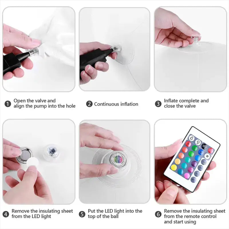 LED Inflatable Pool Ball | Floating Pool Light-Up Sphere Swimcore