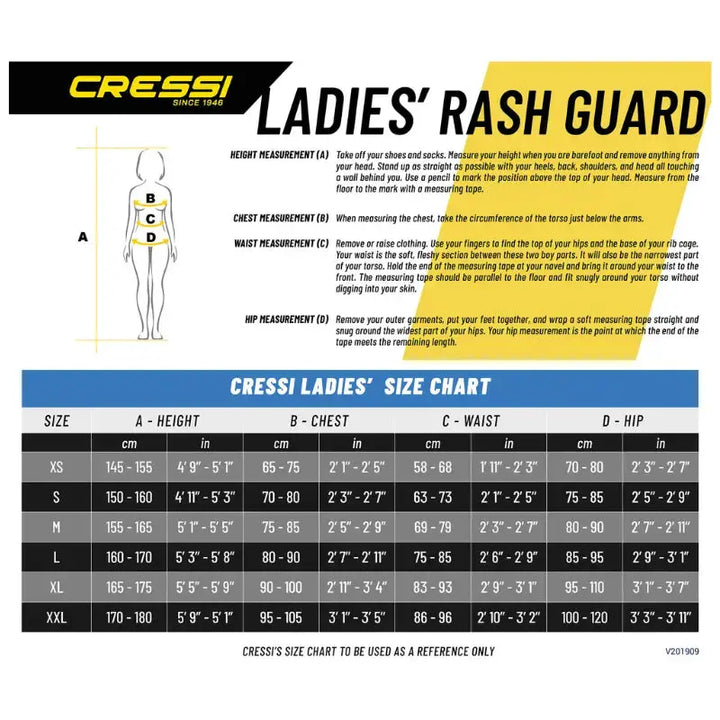 Ladies Rashguard Long Sleeve | UV50+ Cressi Swim Top Swimcore