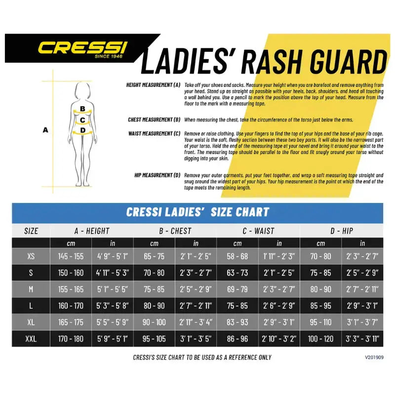 Ladies Rashguard Long Sleeve | UV50+ Cressi Swim Top Swimcore