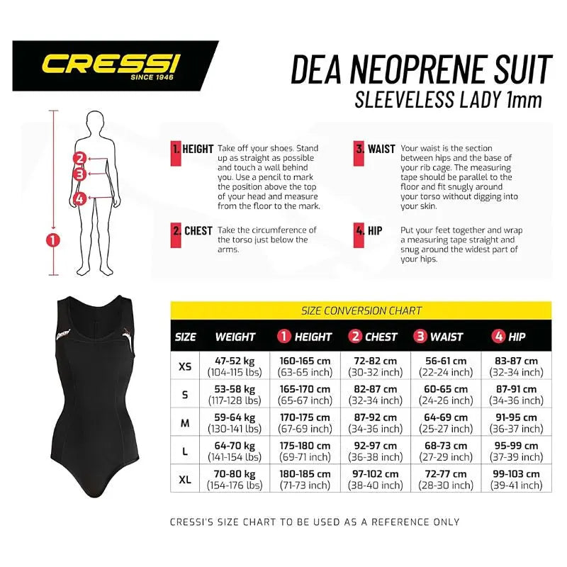 Lady Swim Wetsuit | Neoprene Swimwear | Cressi DEA Swimcore