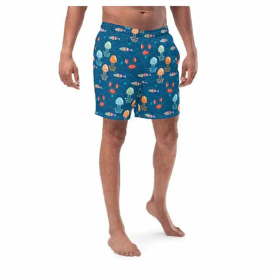 Men Swimming Shorts Design | Marine Fisher's Paradise Swimcore