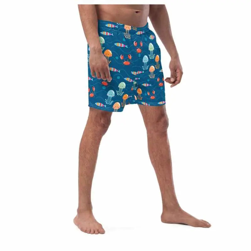 Men Swimming Shorts Design | Marine Fisher's Paradise Swimcore