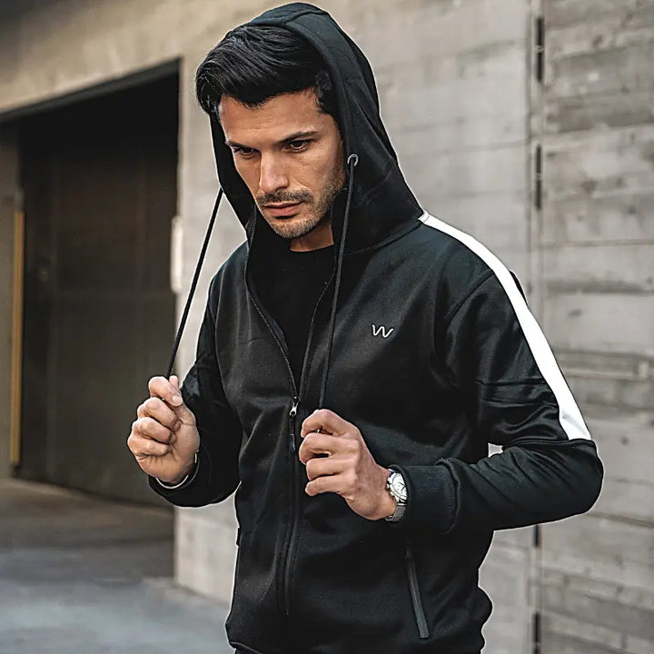 Men Tracksuit East London | All Black Premium Tracksuit Set Swimcore