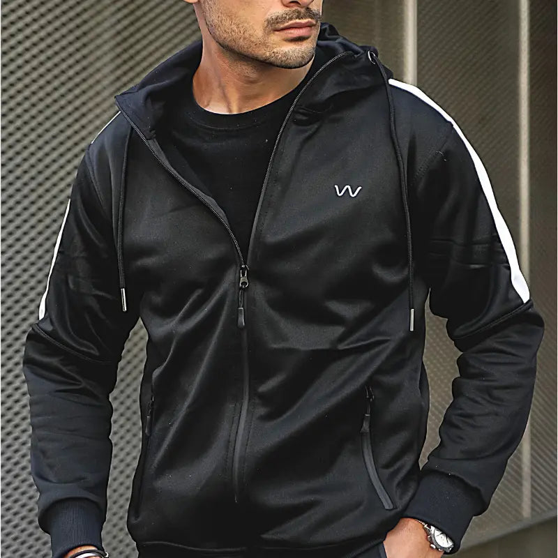 Men Tracksuit East London | All Black Premium Tracksuit Set Swimcore