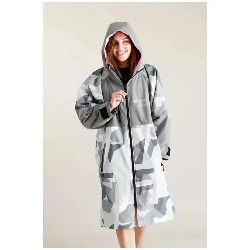 Post Swimming Unisex Robe | Arctic Camo Pink Hard Shell Robe Swimcore