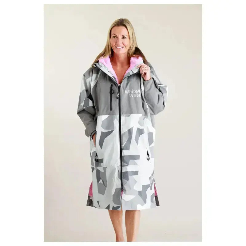 Post Swimming Unisex Robe | Arctic Camo Pink Hard Shell Robe Swimcore