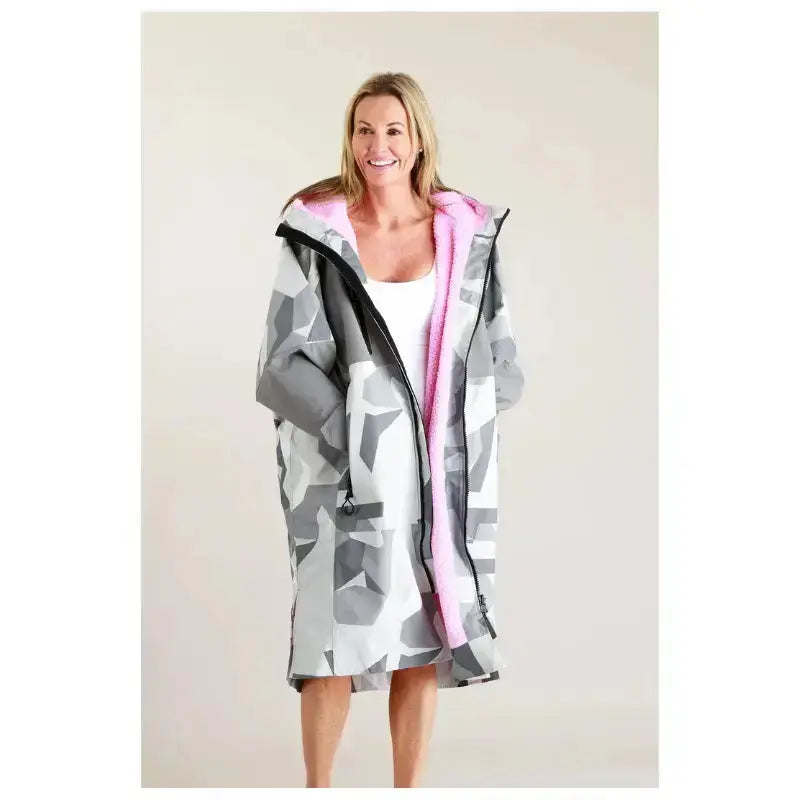 Post Swimming Unisex Robe | Arctic Camo Pink Hard Shell Robe Swimcore