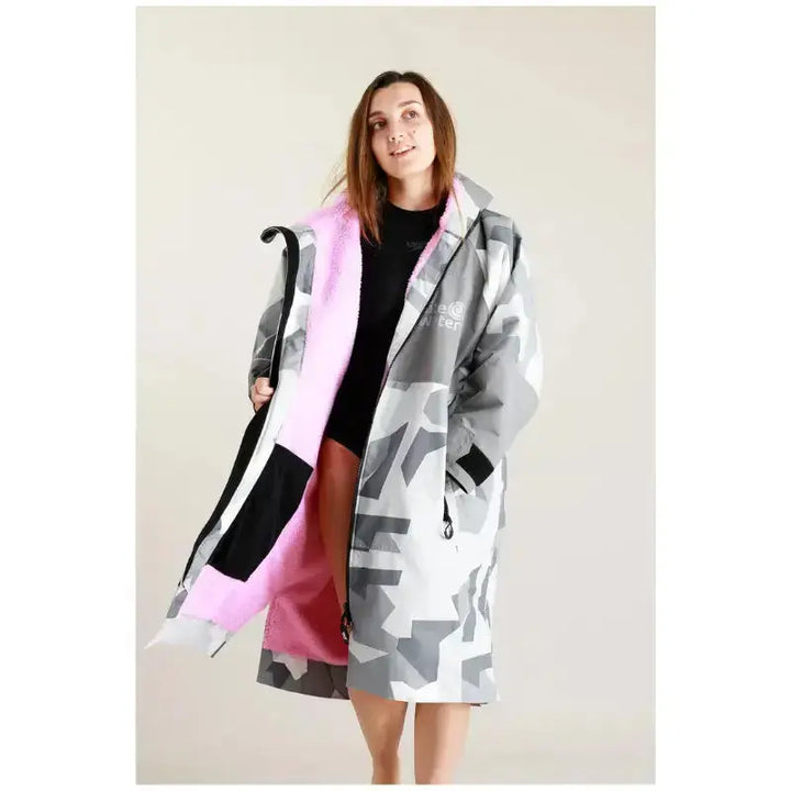Post Swimming Unisex Robe | Arctic Camo Pink Hard Shell Robe Swimcore