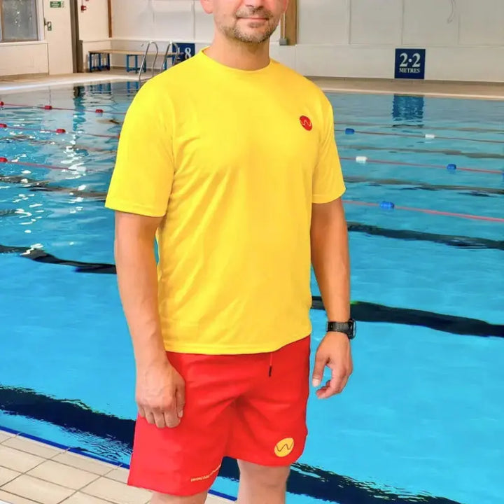 Red Lifeguard Shorts | Swimcore Academy Poolside Uniform Swimcore