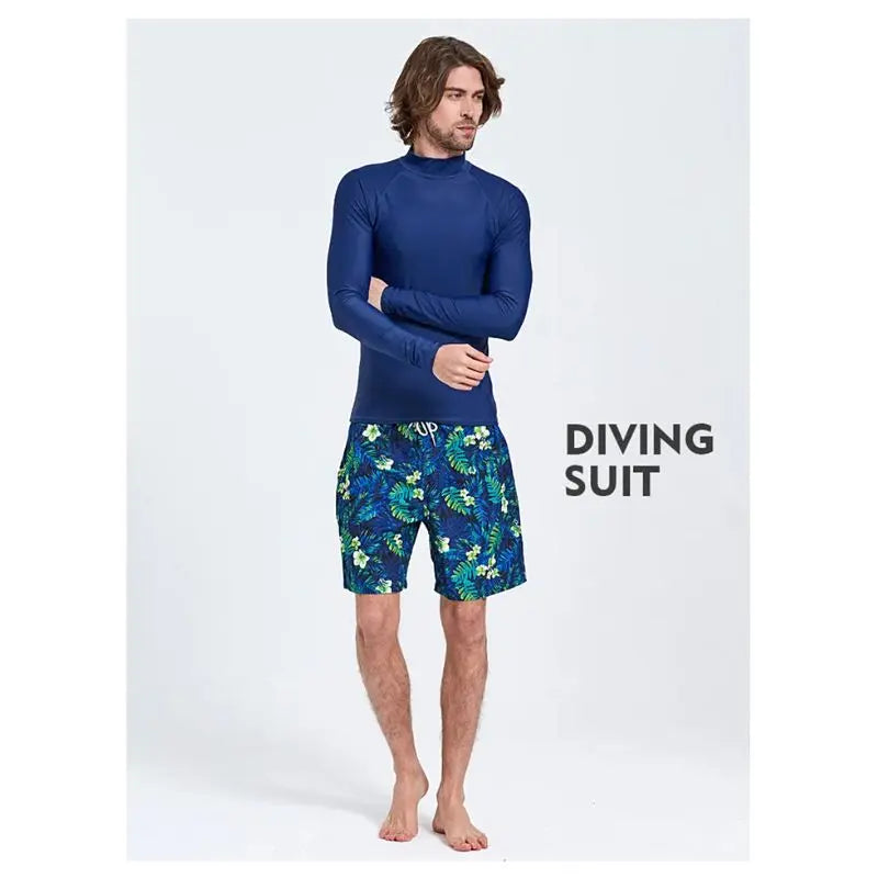 Swimming Mens Rash Guard | Long Sleeves Men Swim Shirt Swimcore