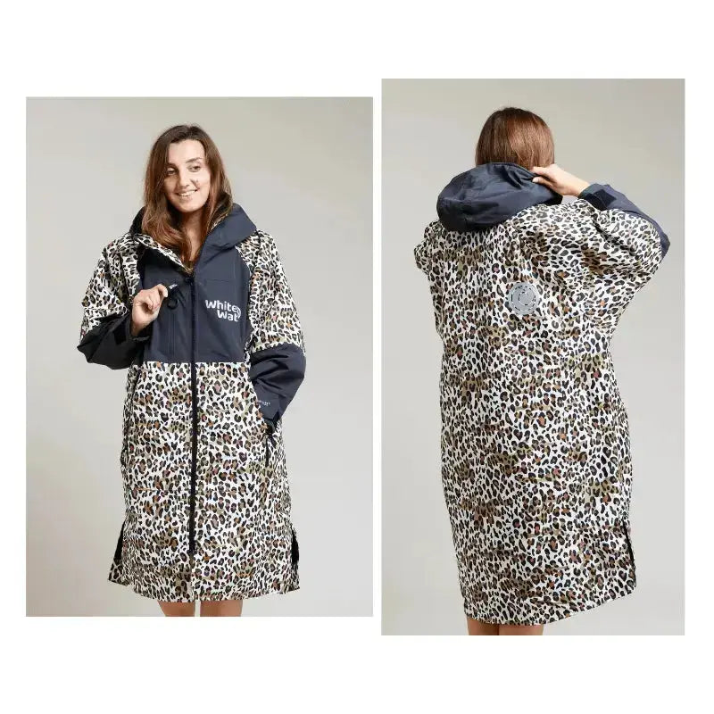 Swimming Robe Leopard Print | Adults Unisex Hard Shell Robe Swimcore