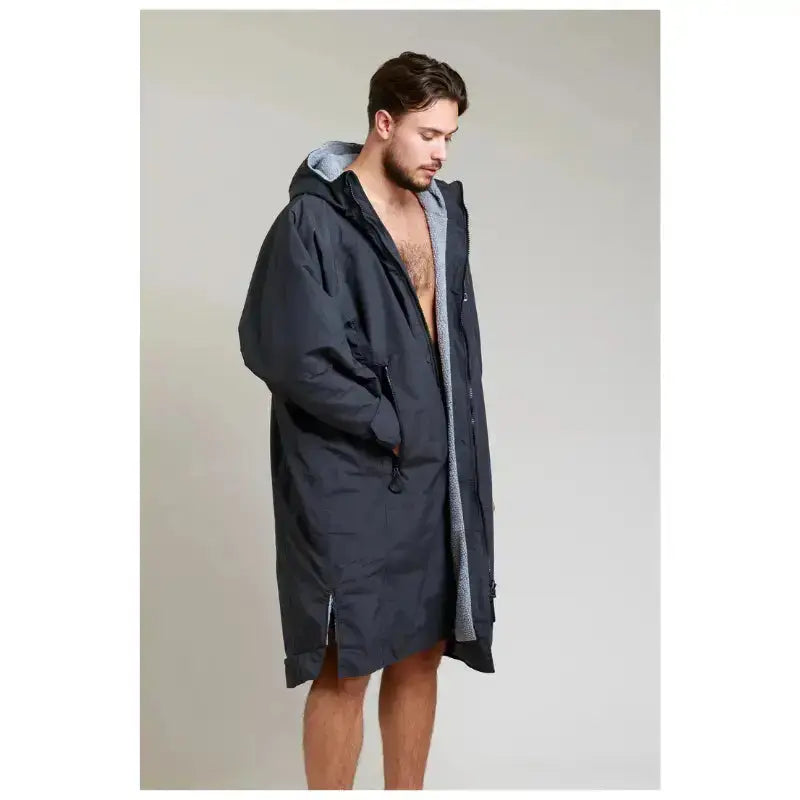 Smiwing Robe Swimming Robe Unisex Black | Adults Hard Shell Swim Robe – Swimcore