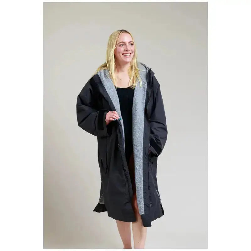 Swimming Robe Unisex Black | Adults Hard Shell Robe Swimcore