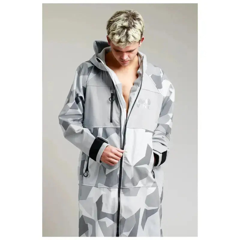 Unisex Post Swimming Robes | Soft Shell Arctic Camo Robe Swimcore