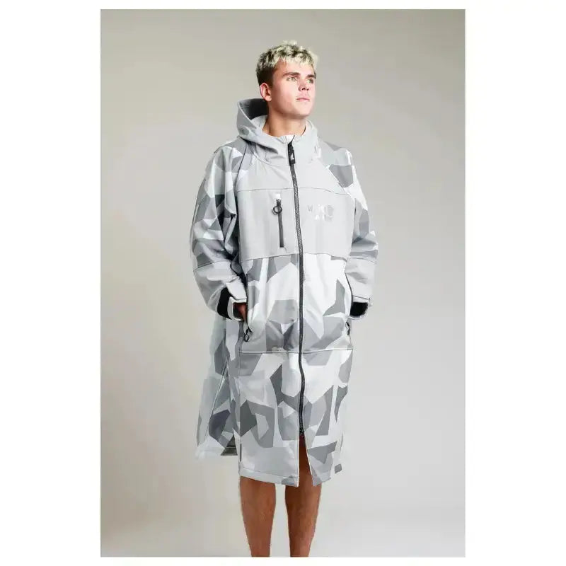 Unisex Post Swimming Robes | Soft Shell Arctic Camo Robe Swimcore