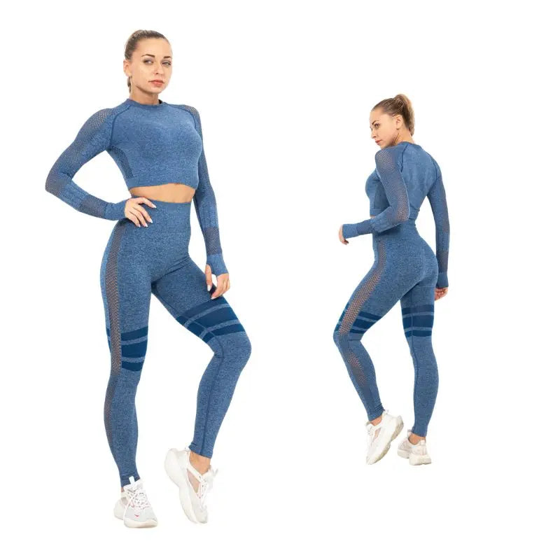 Women Cropped Top Set | Yoga Gym Women&
