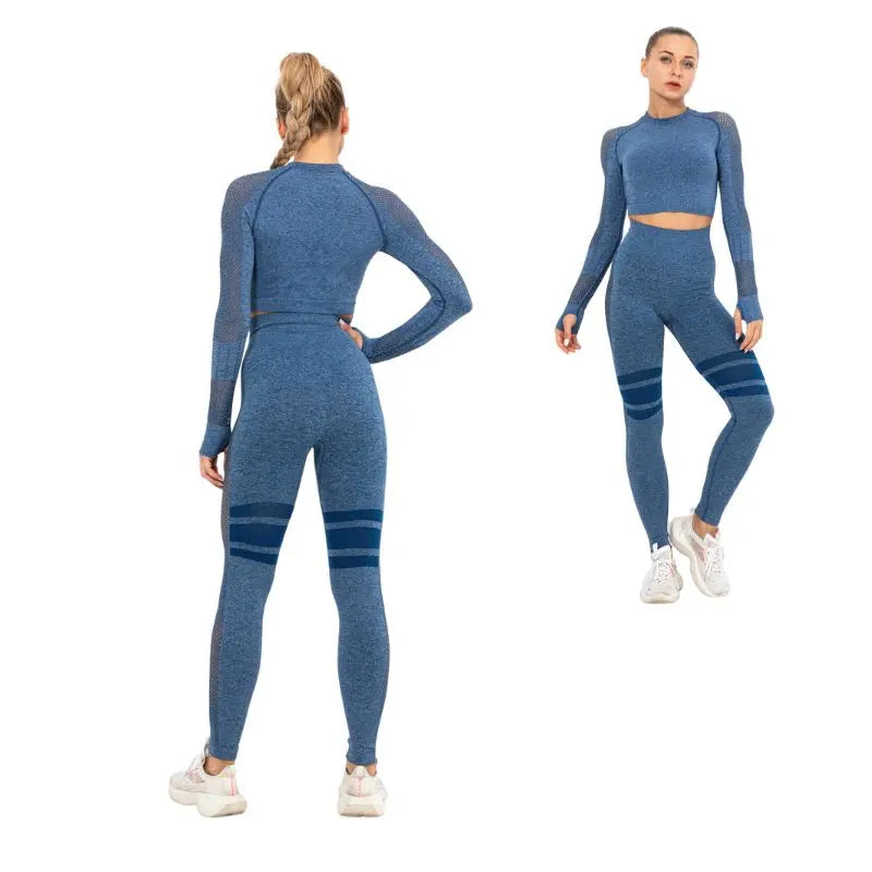 Women Cropped Top Set | Yoga Gym Women&