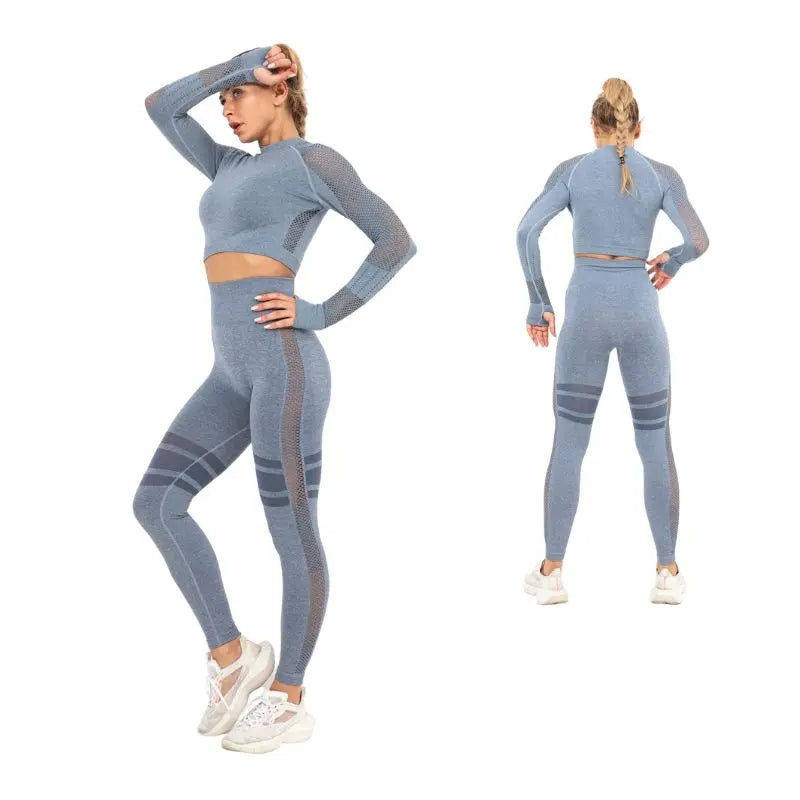 Women Cropped Top Set | Yoga Gym Women&