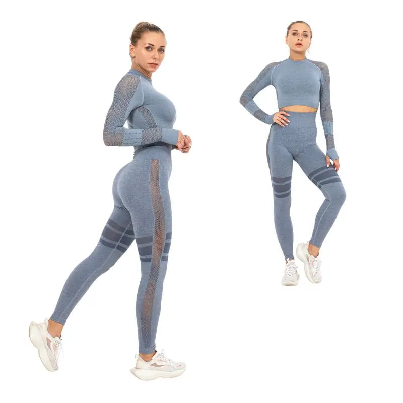 Women Cropped Top Set | Yoga Gym Women&