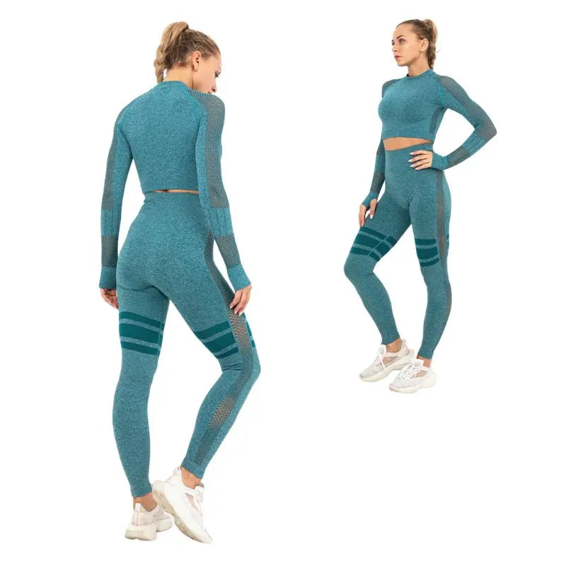 Women Cropped Top Set | Yoga Gym Women&