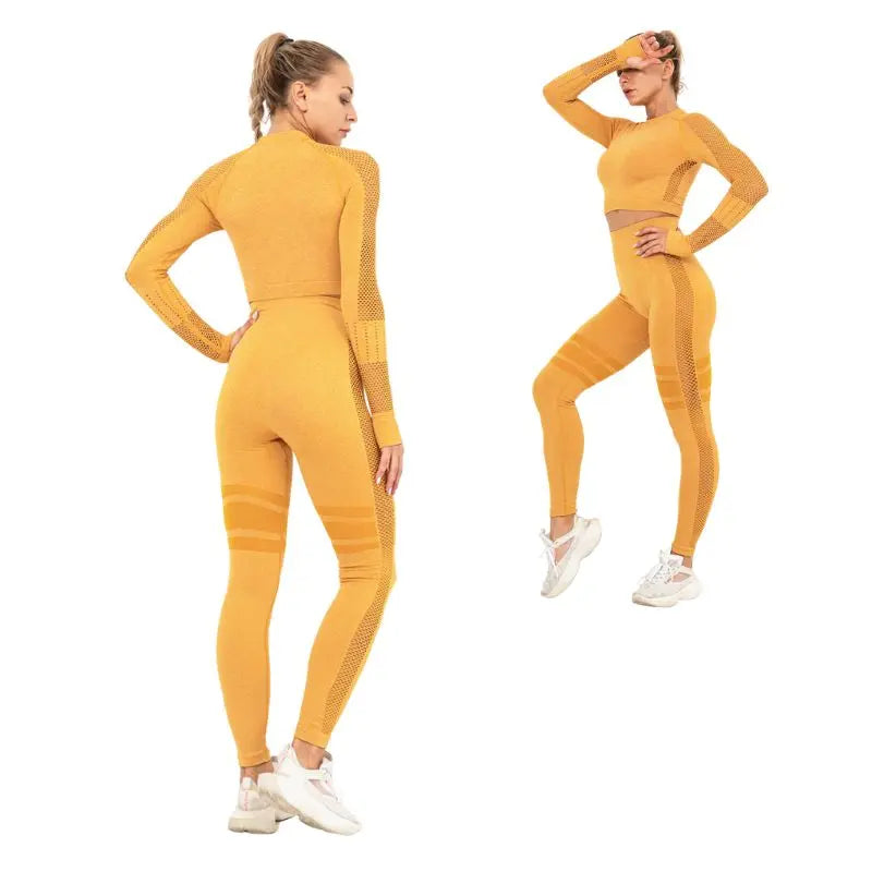 Women Cropped Top Set | Yoga Gym Women&
