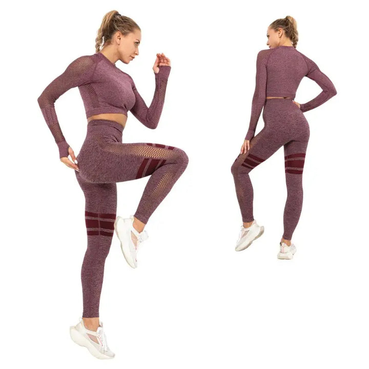 Women Cropped Top Set | Yoga Gym Women&