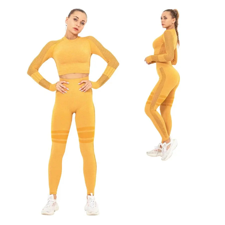 Women Cropped Top Set | Yoga Gym Women&
