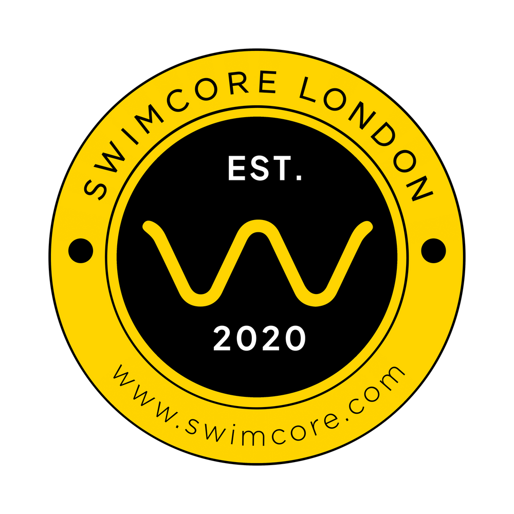 Swimcore London badge, est. 2020