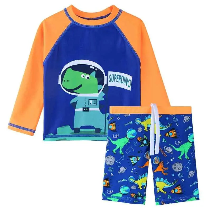 Long Sleeve Cartoon Swimwear for Toddlers