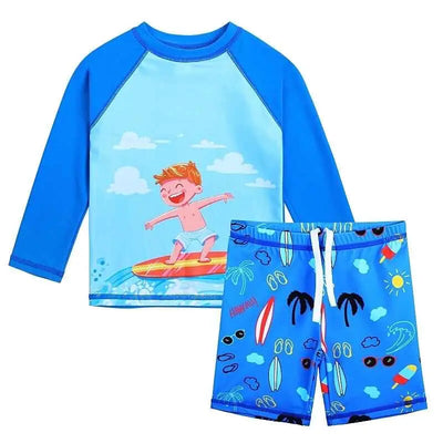 Long Sleeve Cartoon Swimwear for Toddlers