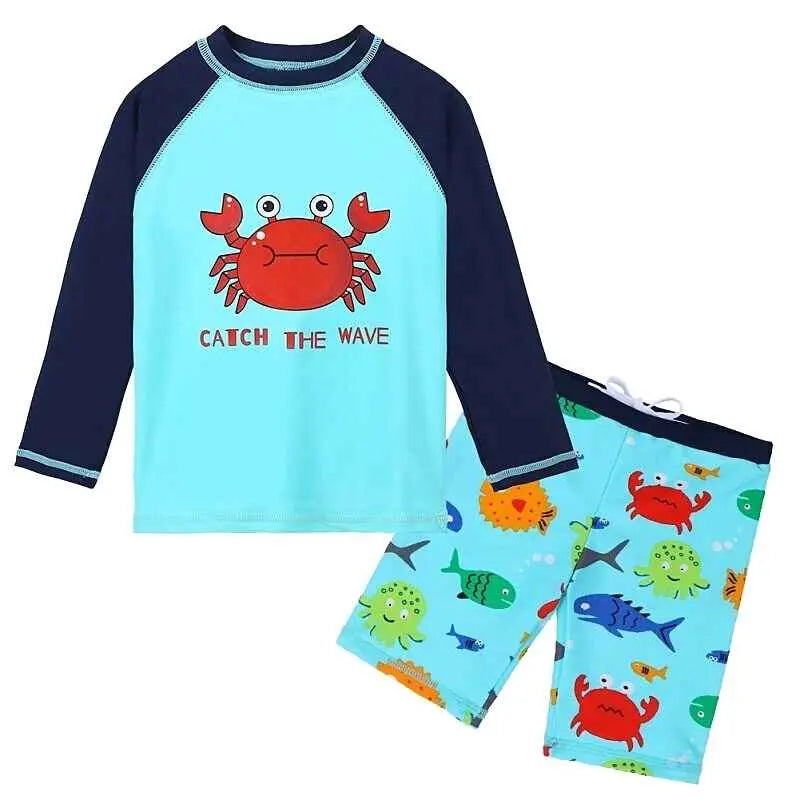 Long Sleeve Cartoon Swimwear for Toddlers